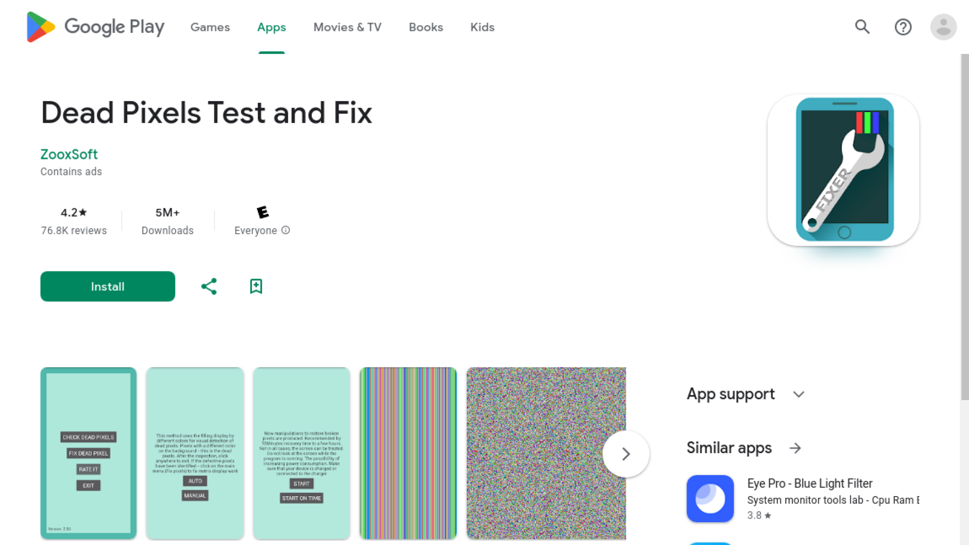 Dead Pixels Test and Fix
