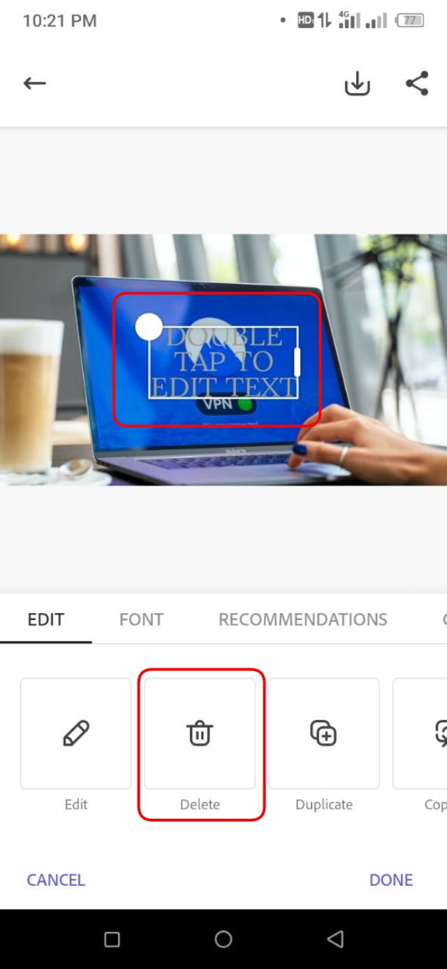 ইমেইজ থেকে Text Element রিমুভ