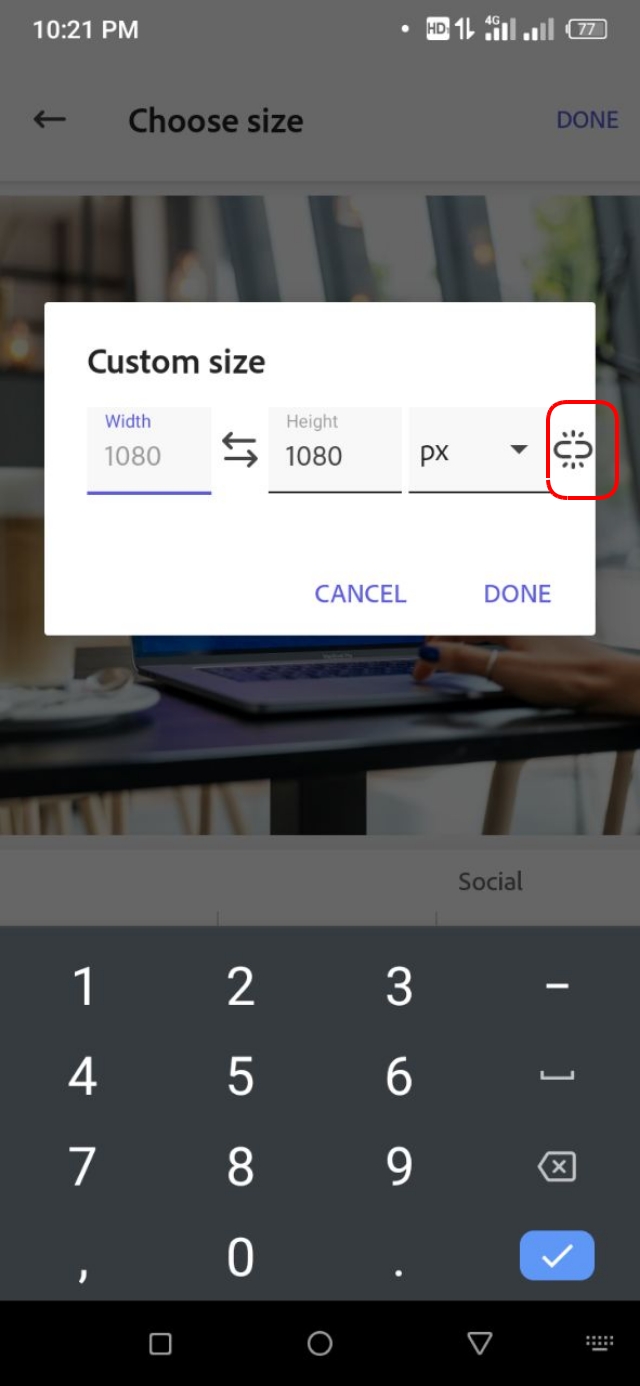 Aspect Ratio Unlock থাকার একটি অবস্থা
