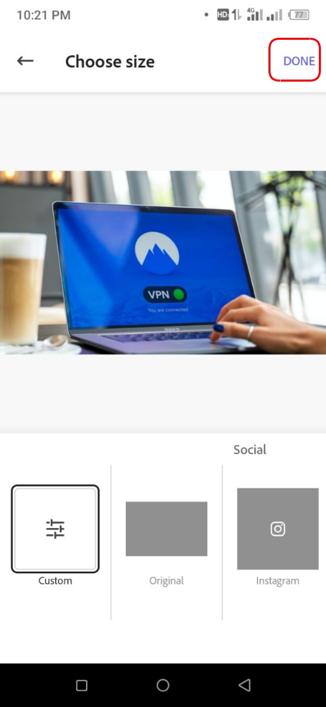 Done অপশনে ক্লিক
