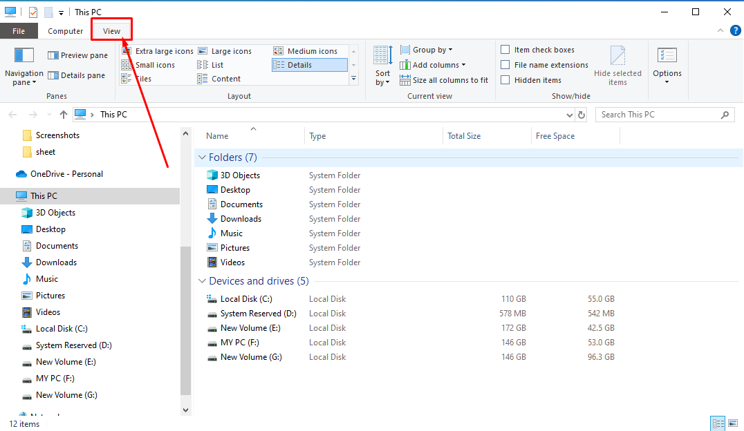 কম্পিউটারের File Explorer