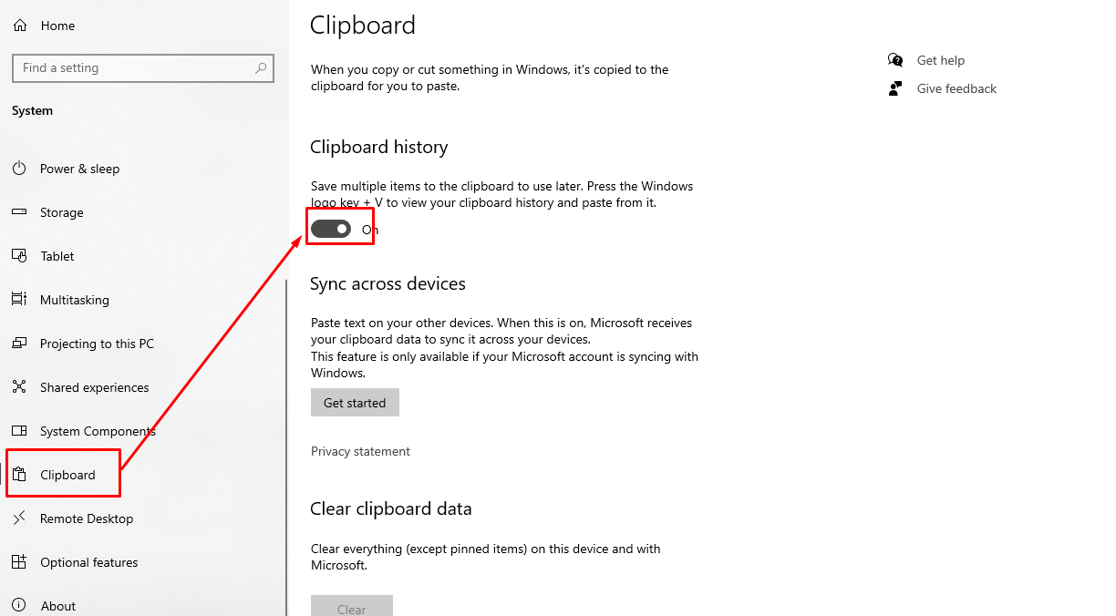 Cliboard History চালু করা