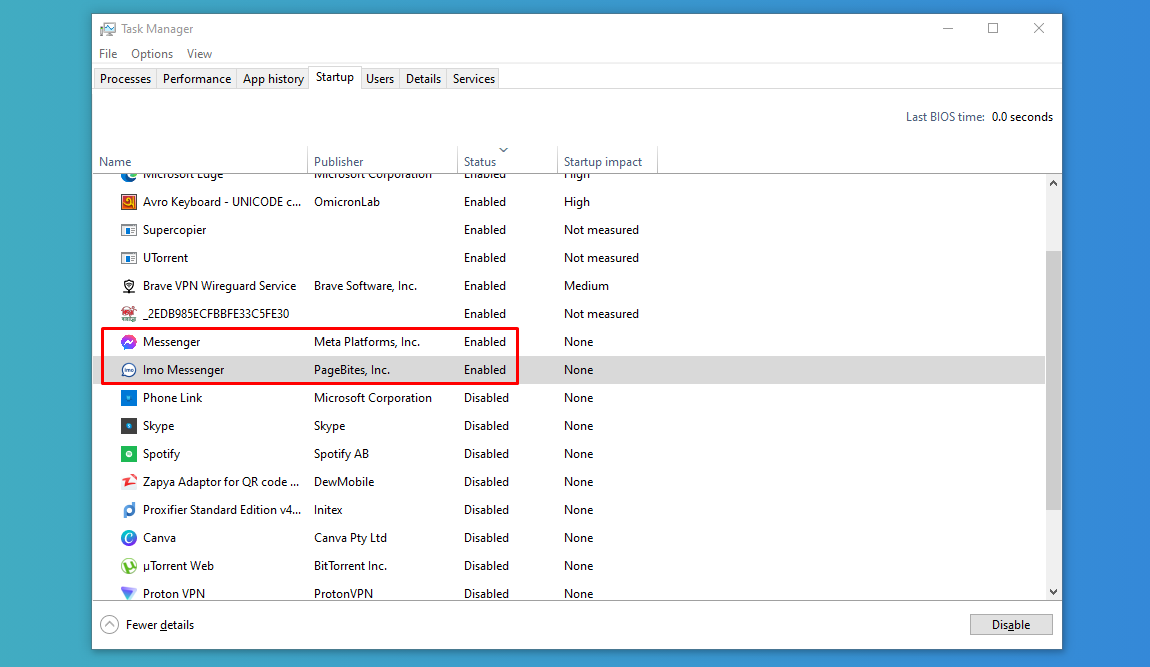 অ্যাপ্লিকেশন Startup এর জন্য Enable