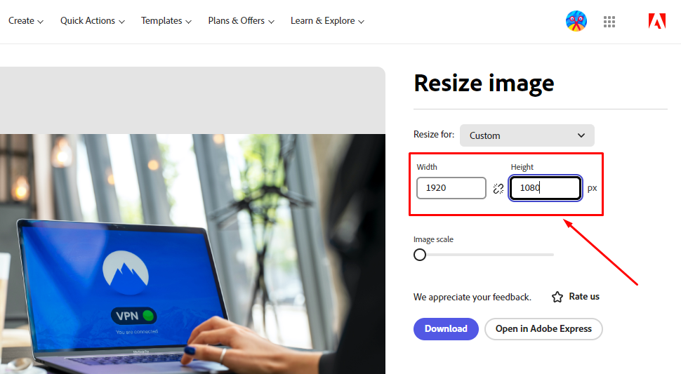 Width এর জায়গায় 1920 এবং Height এর জায়গায় 1080 লিখে দিন