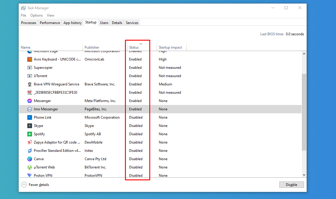 কম্পিউটার চালুর সময় Startup অ্যাপ্লিকেশন হিসেবে সেট থাকা অ্যাপগুলো বন্ধ করার অপশন