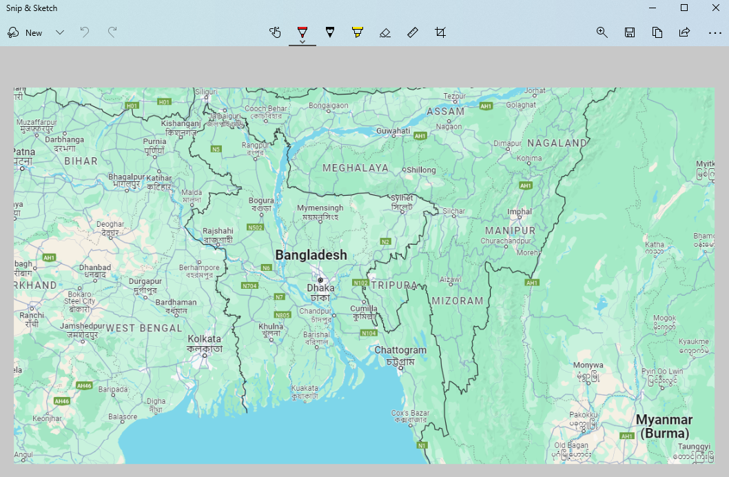 Snip & Sketch টুলটি দিয়ে এডিট