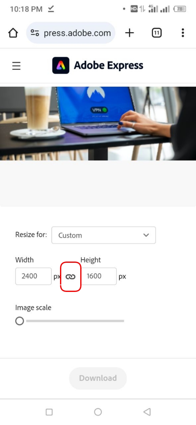 Aspect Ratio Lock অবস্থা