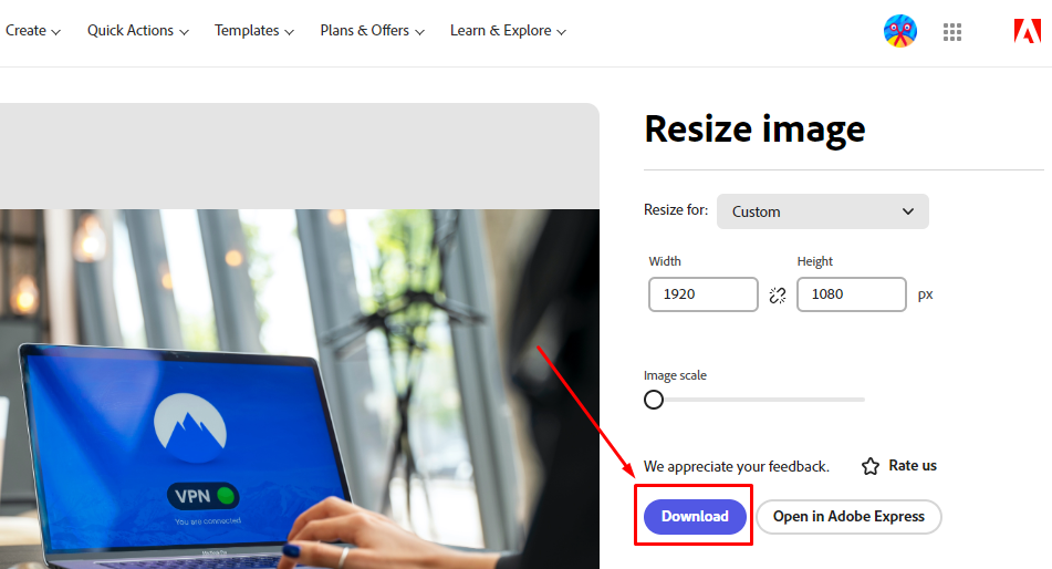 রিসাইজ করা ইমেইজ ডাউনলোড