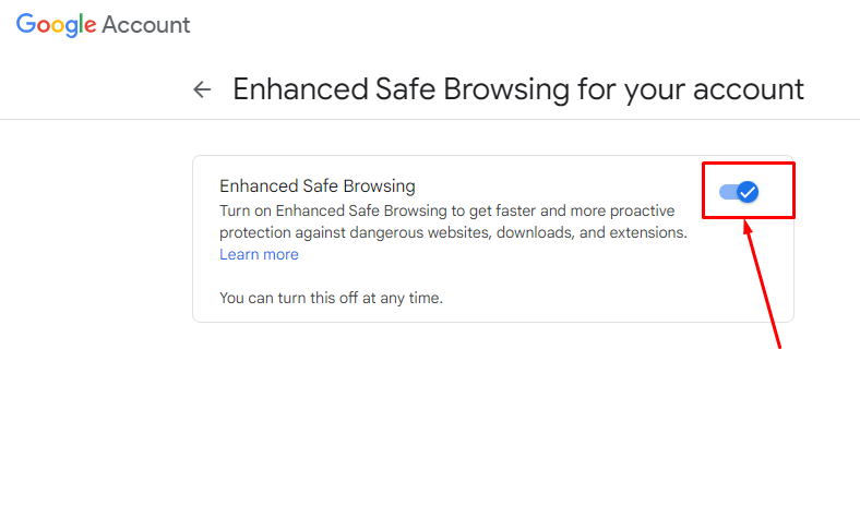 Enhanced Safe Browsing মোড চালু করা