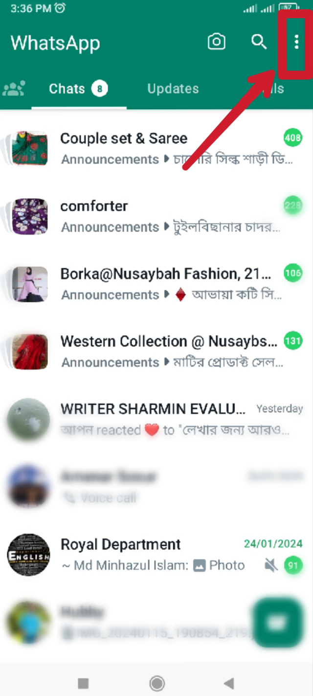 থ্রি ডট অপশনে ক্লিক করুন 