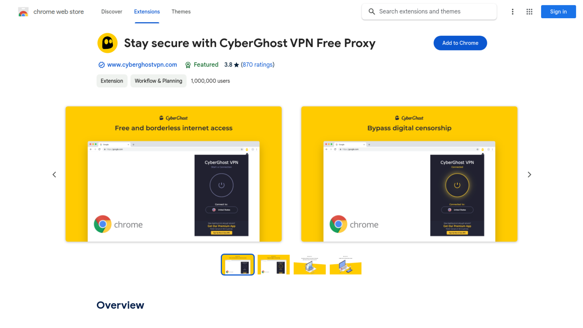 CyberGhost এক্সটেনশন