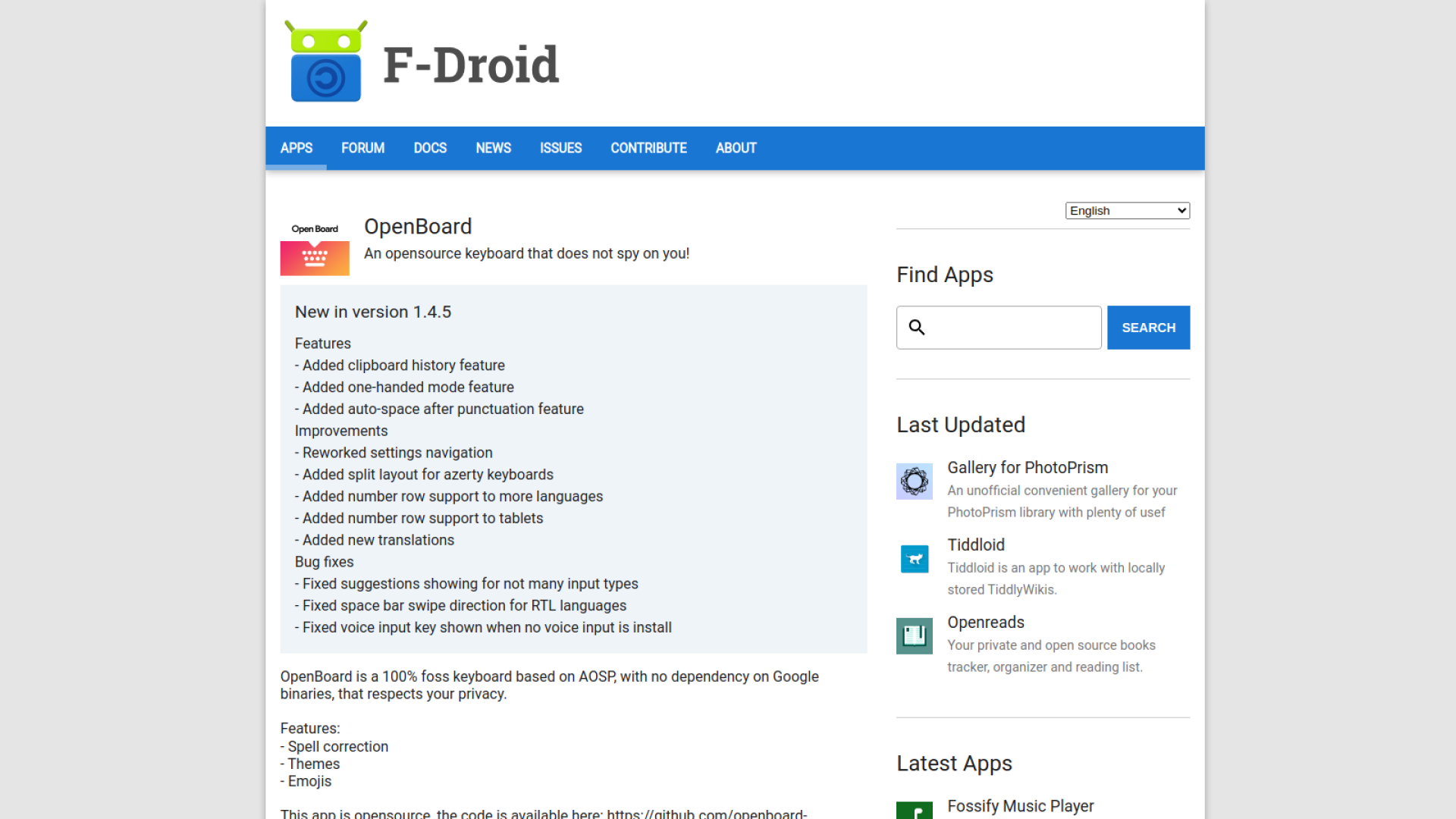 OpenBoard কিবোর্ড