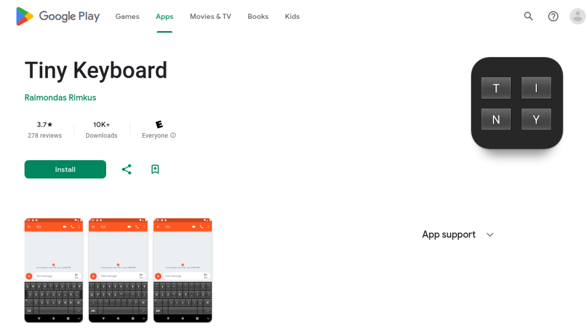 Tiny Keyboard - একটি সাধারণ ওপেন সোর্স কিবোর্ড অ্যাপ