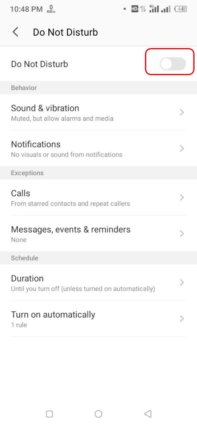 Do Not Disturb চালু করা