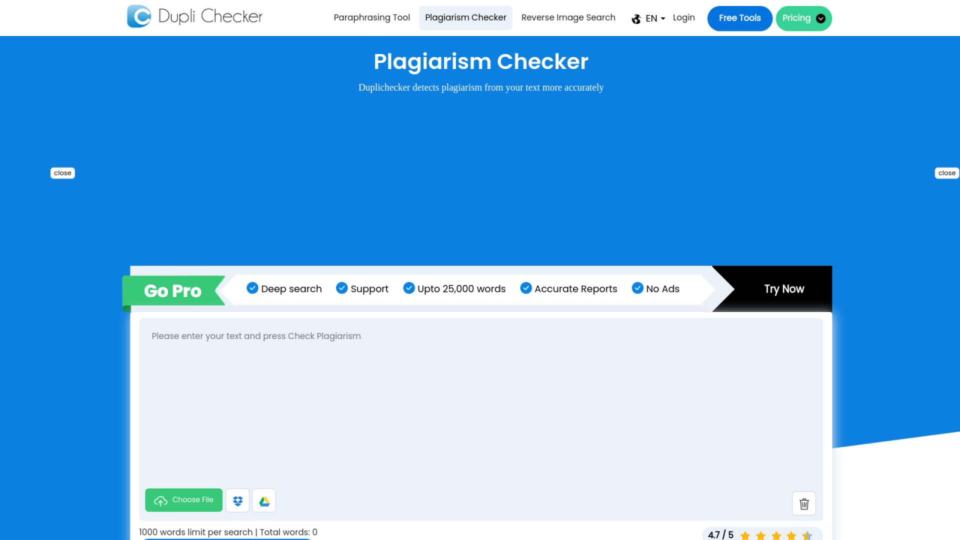 Duplichecker ওয়েবসাইট 
