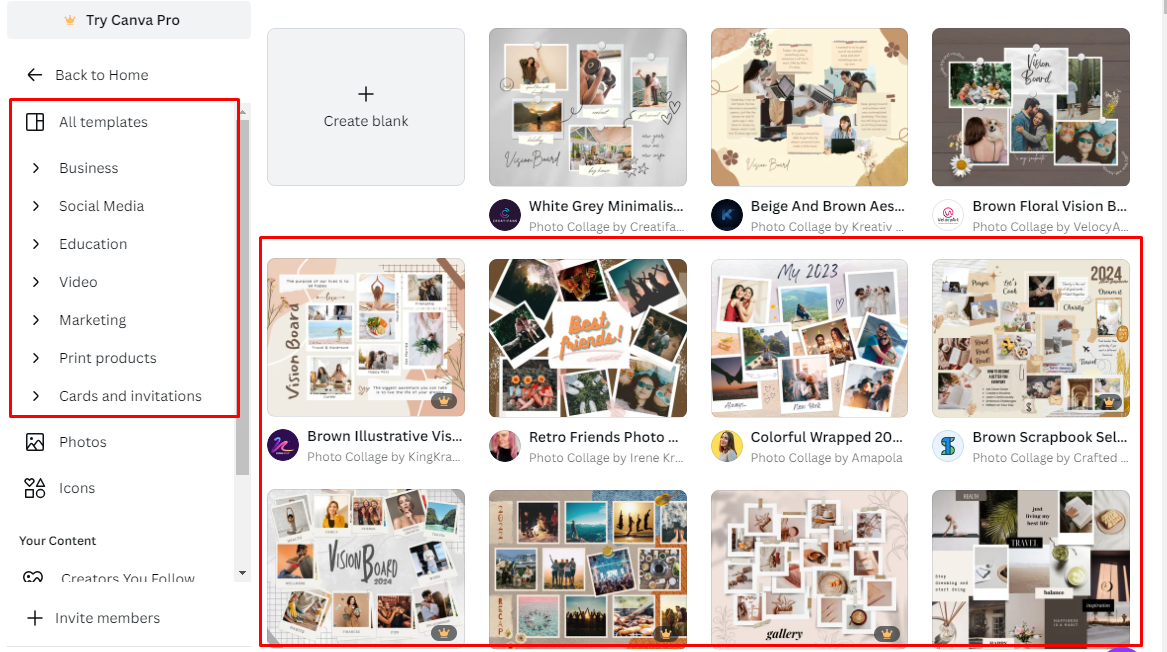 Photo Collage টেমপ্লেট