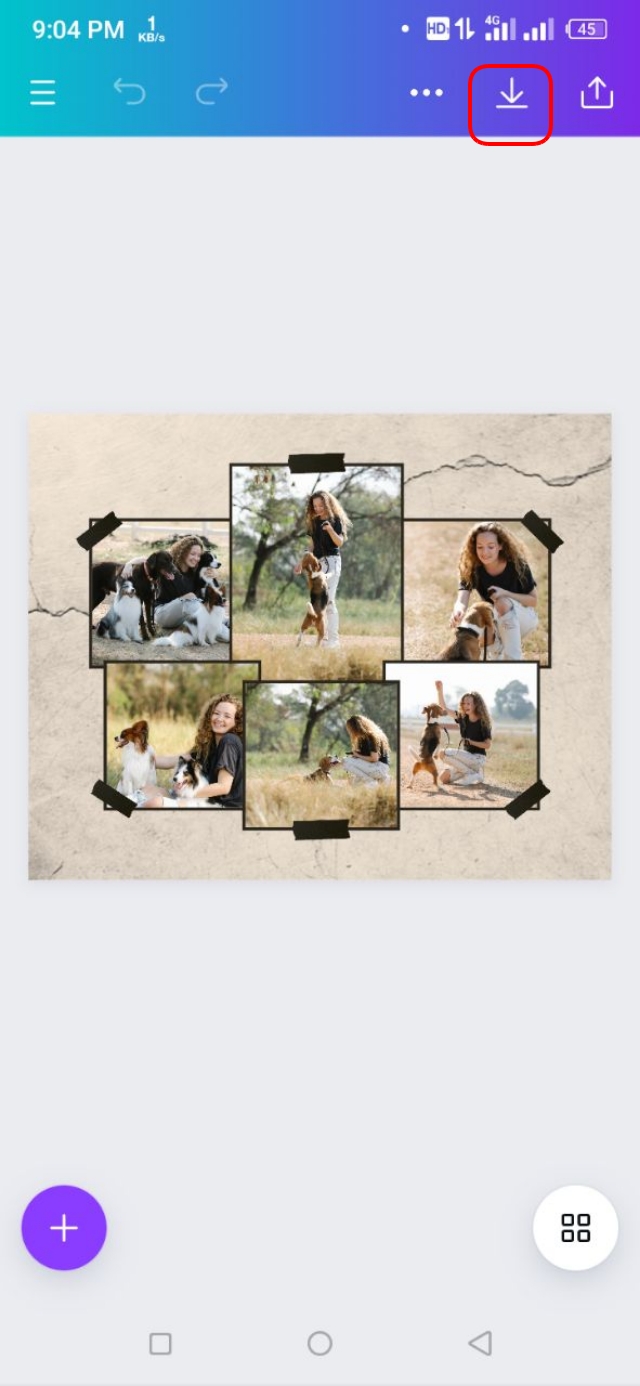 Collage করা ইমেইজটি ডাউনলোড করা