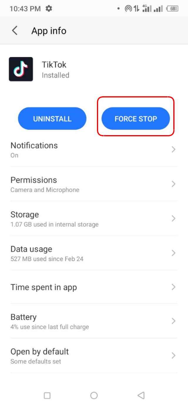 Tiktok Force Stop