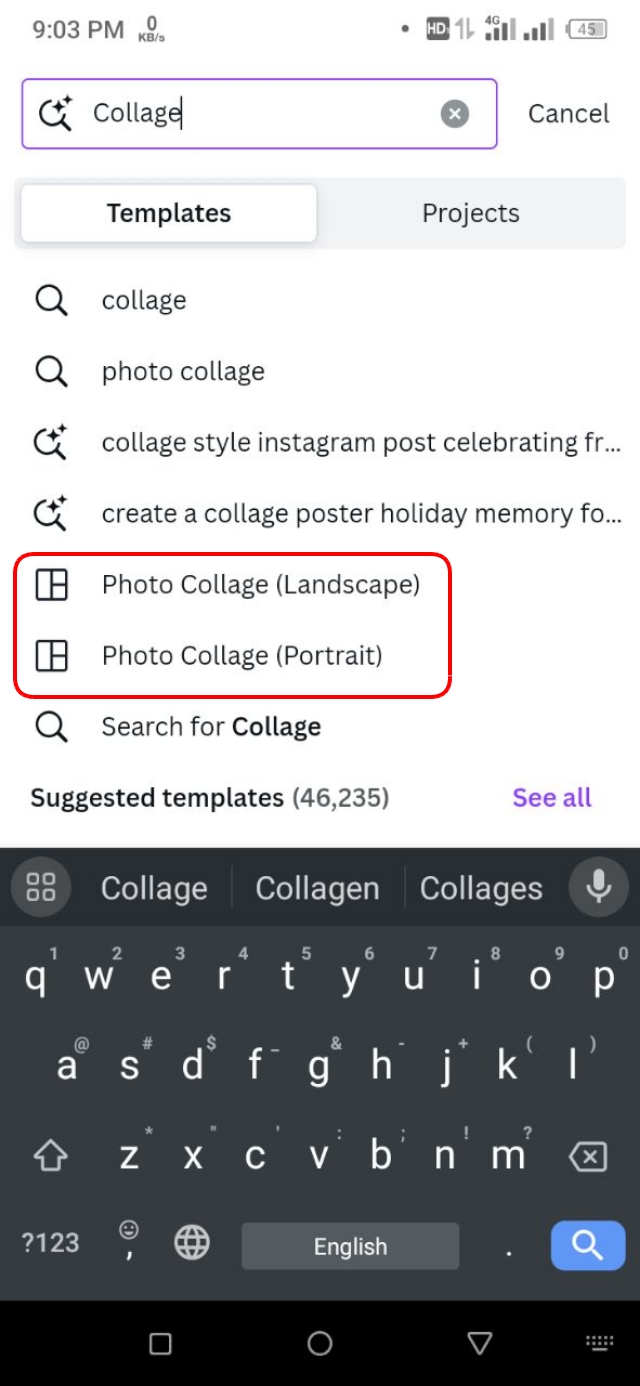 Portrait বা Landscape অপশন সিলেক্ট