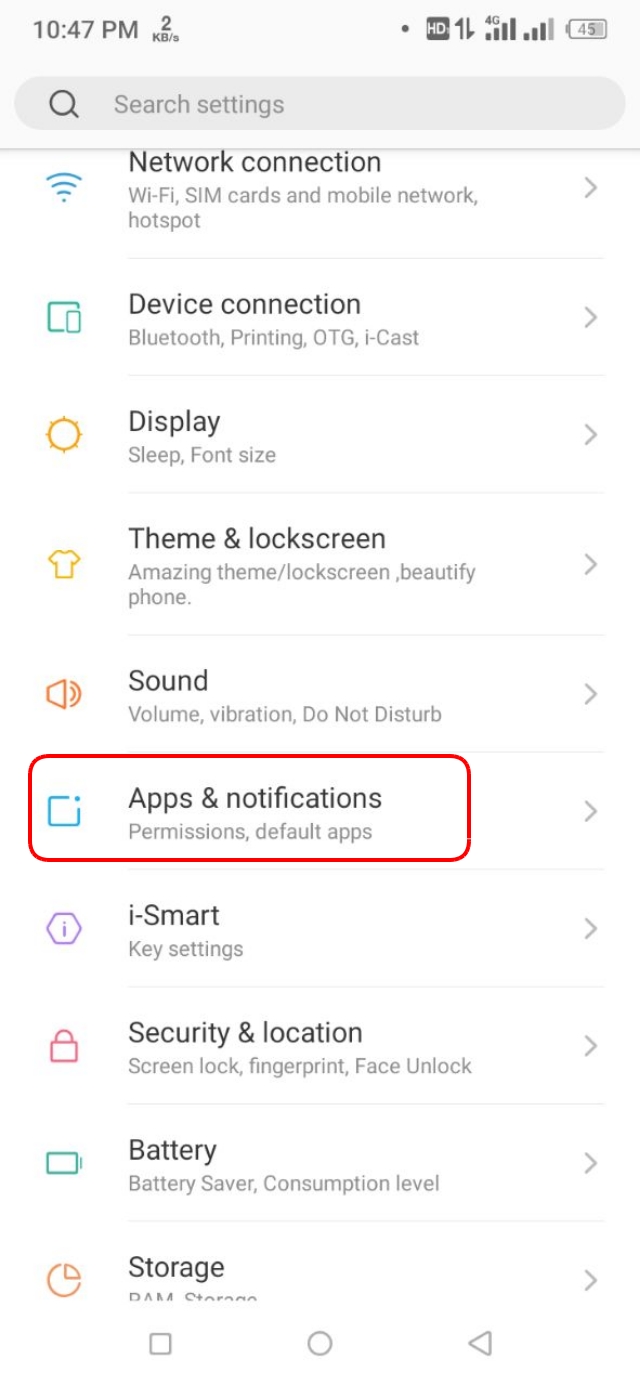 Settings থেকে Notifications বা Sound অপশন