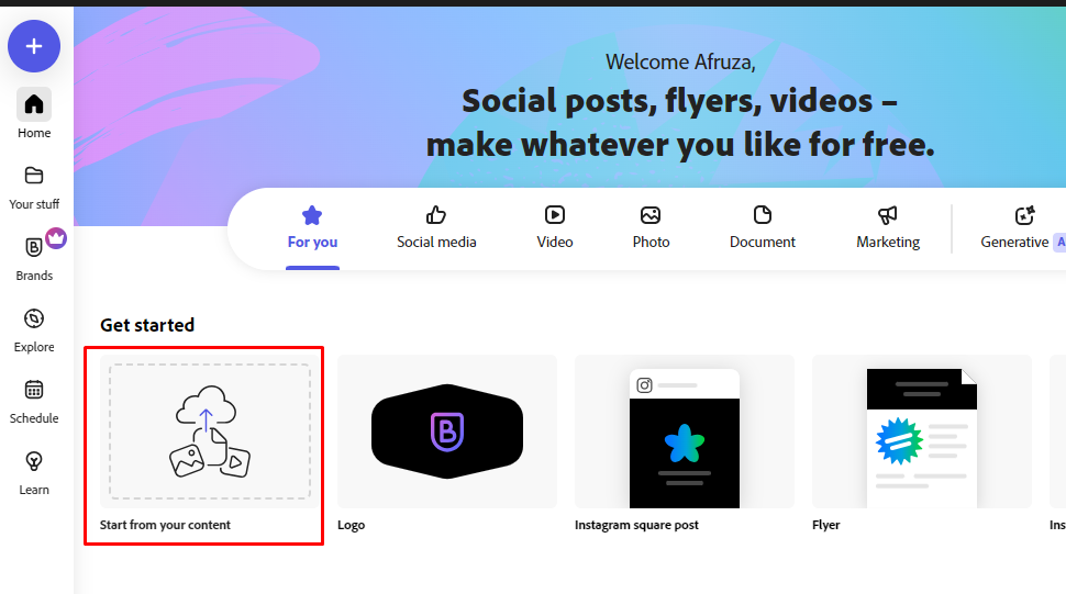 Canva image আপলোড