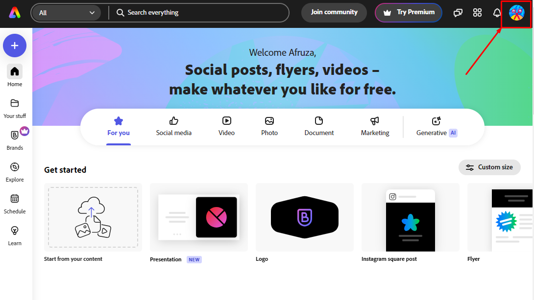 Adobe Express এর AI ফিচার ক্রেডিট