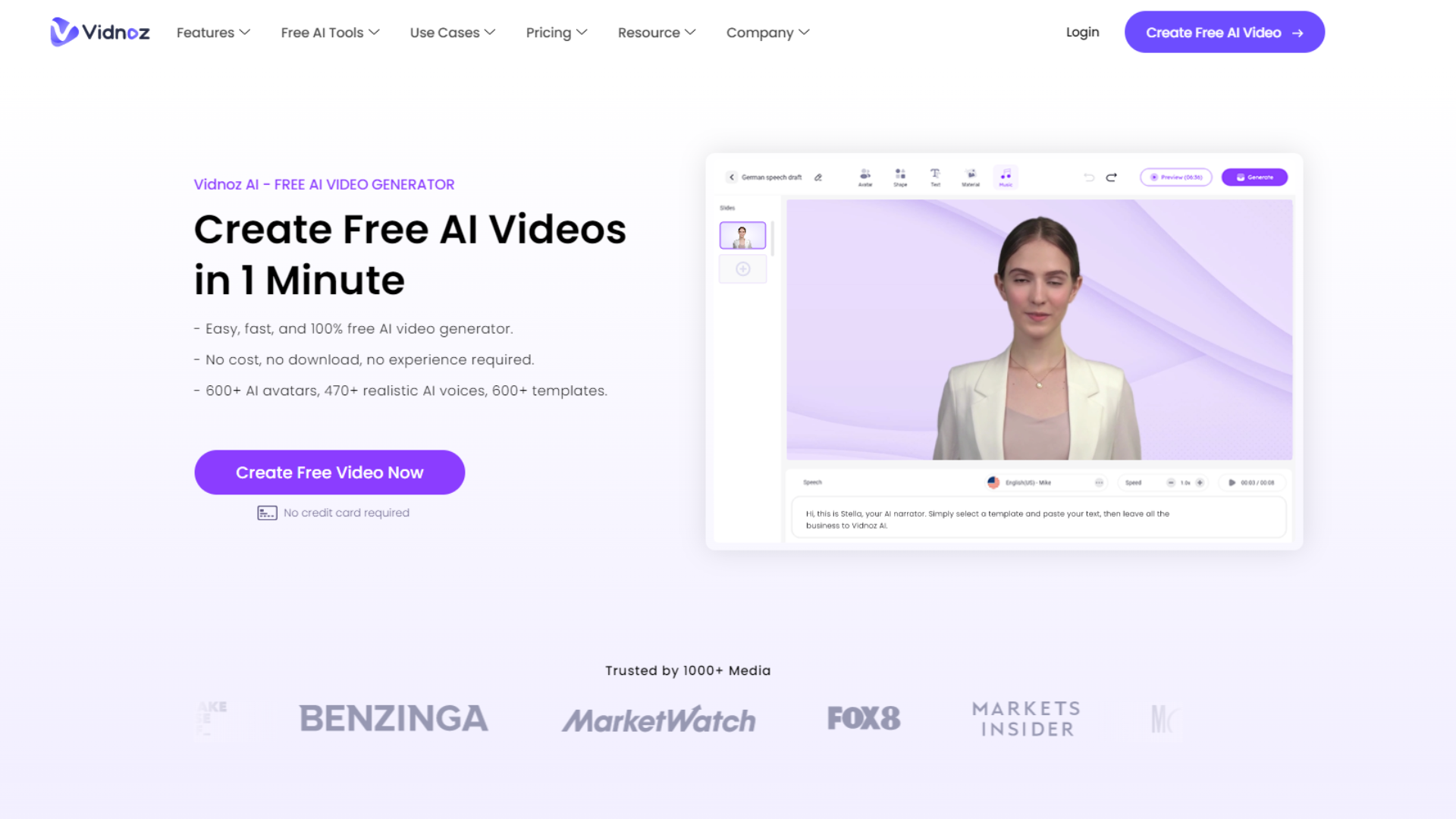 Vidnoz - সেরা AI ভিডিওর জেনারেটর