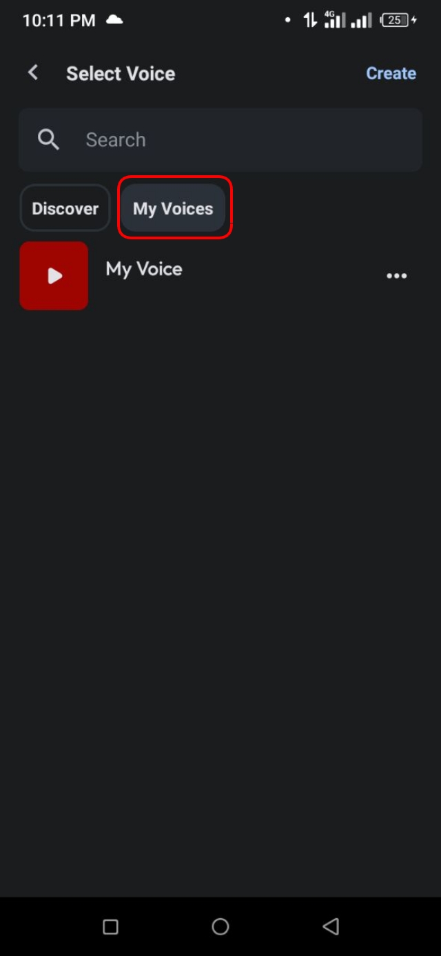 My Voices অপশনে