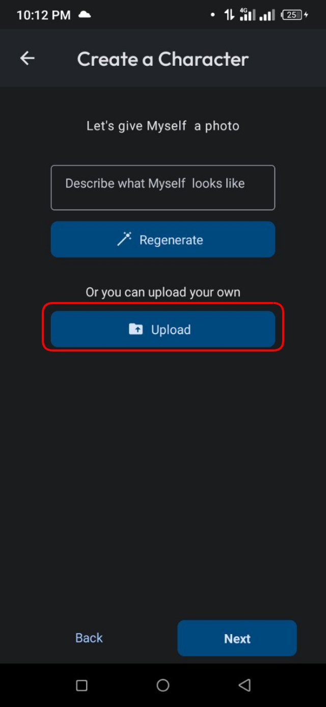 ক্যারেক্টারটির জন্য একটি ইমেজ সেট করা