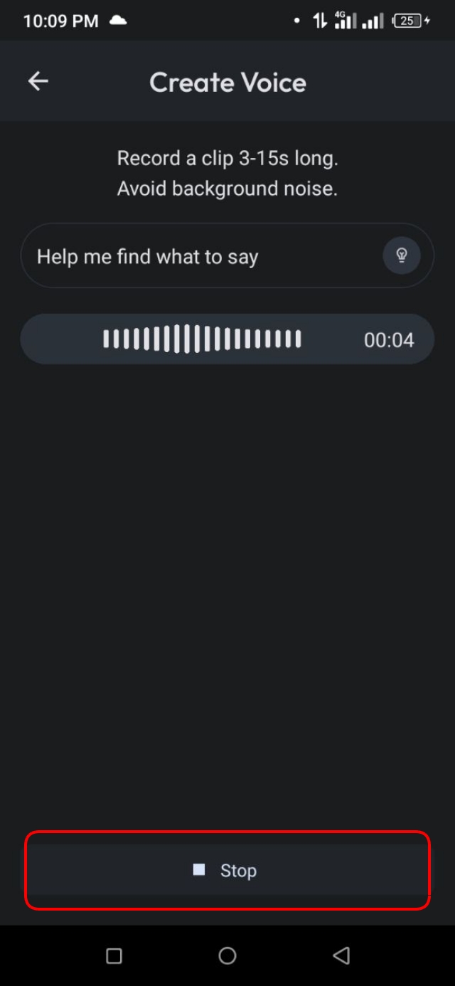 Stop অপশনে ট্যাপ