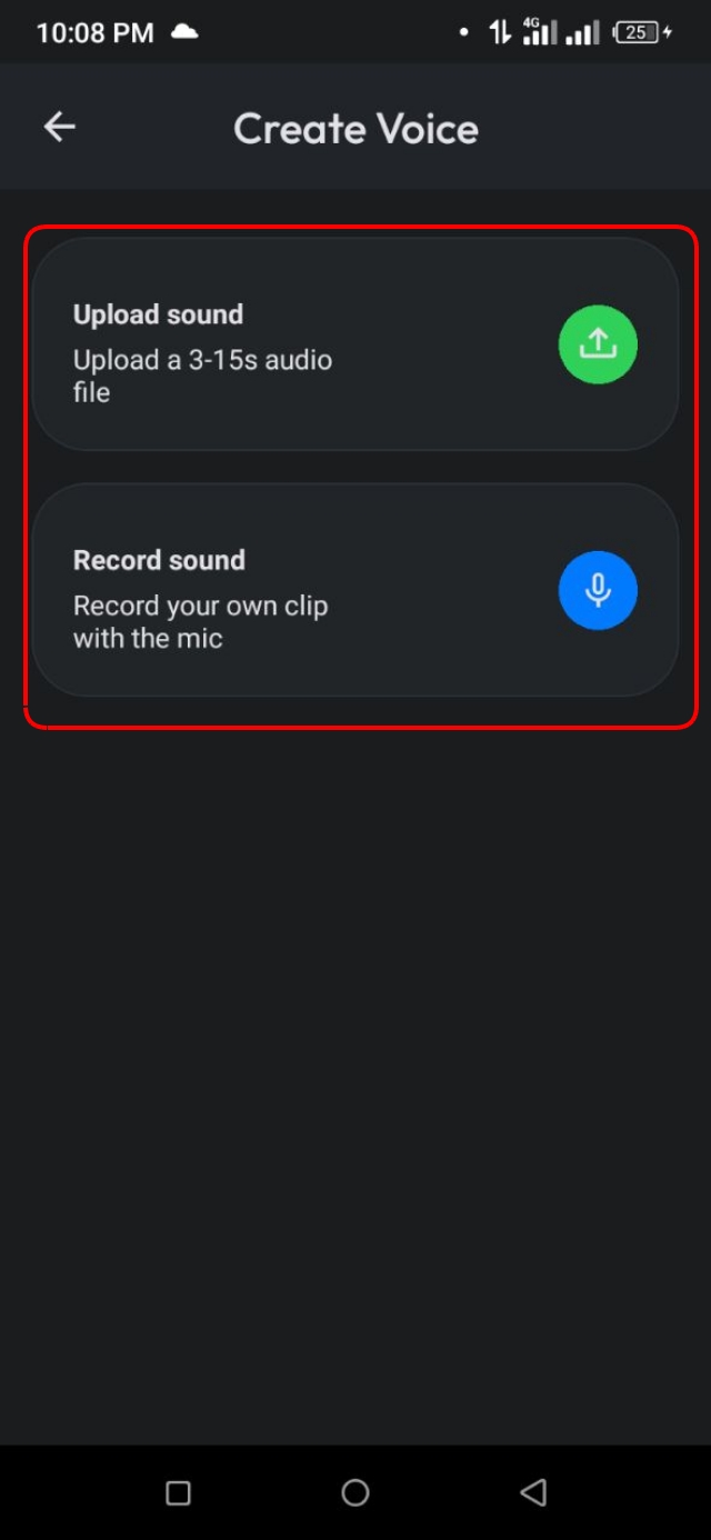 রেকর্ড করা ভয়েস ক্লিপ আপলোড