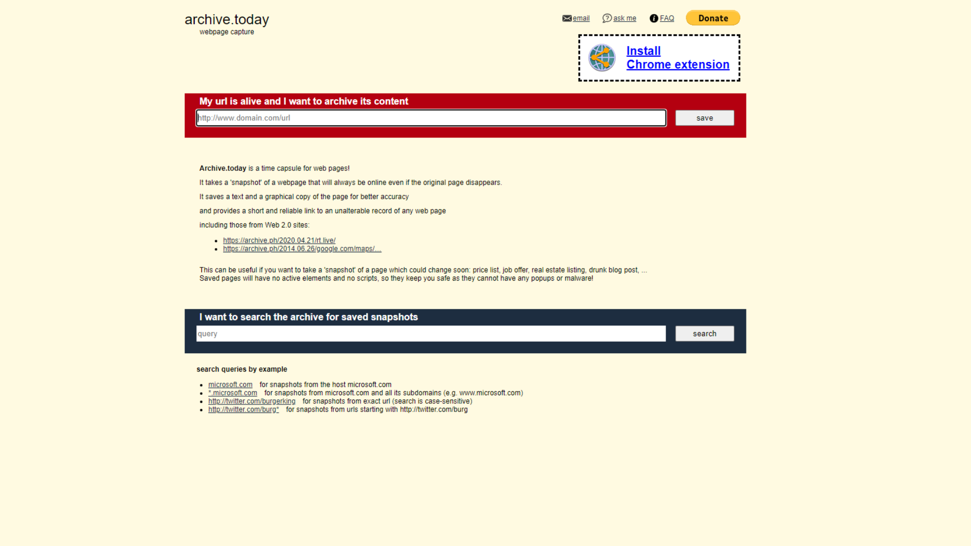 Archive.today - সহজেই ওয়েবসাইটের পুরানো ভার্সন দেখার টুল