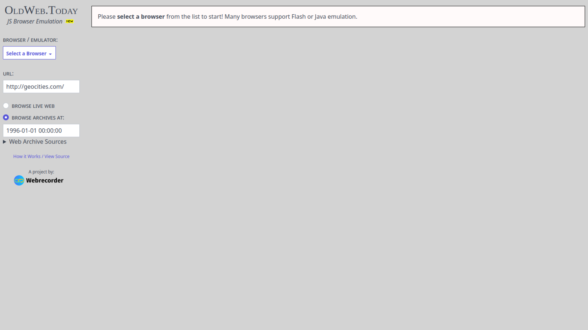 OldWeb.today - ব্রাউজার দিয়ে ওয়েবসাইটের পুরাতন অবস্থা দেখার ওয়েবসাইট