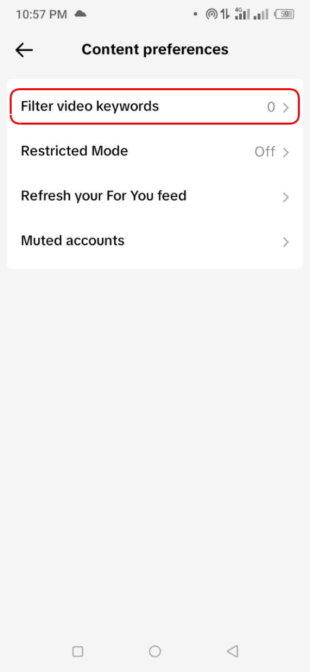 TikTok Filter video keywords