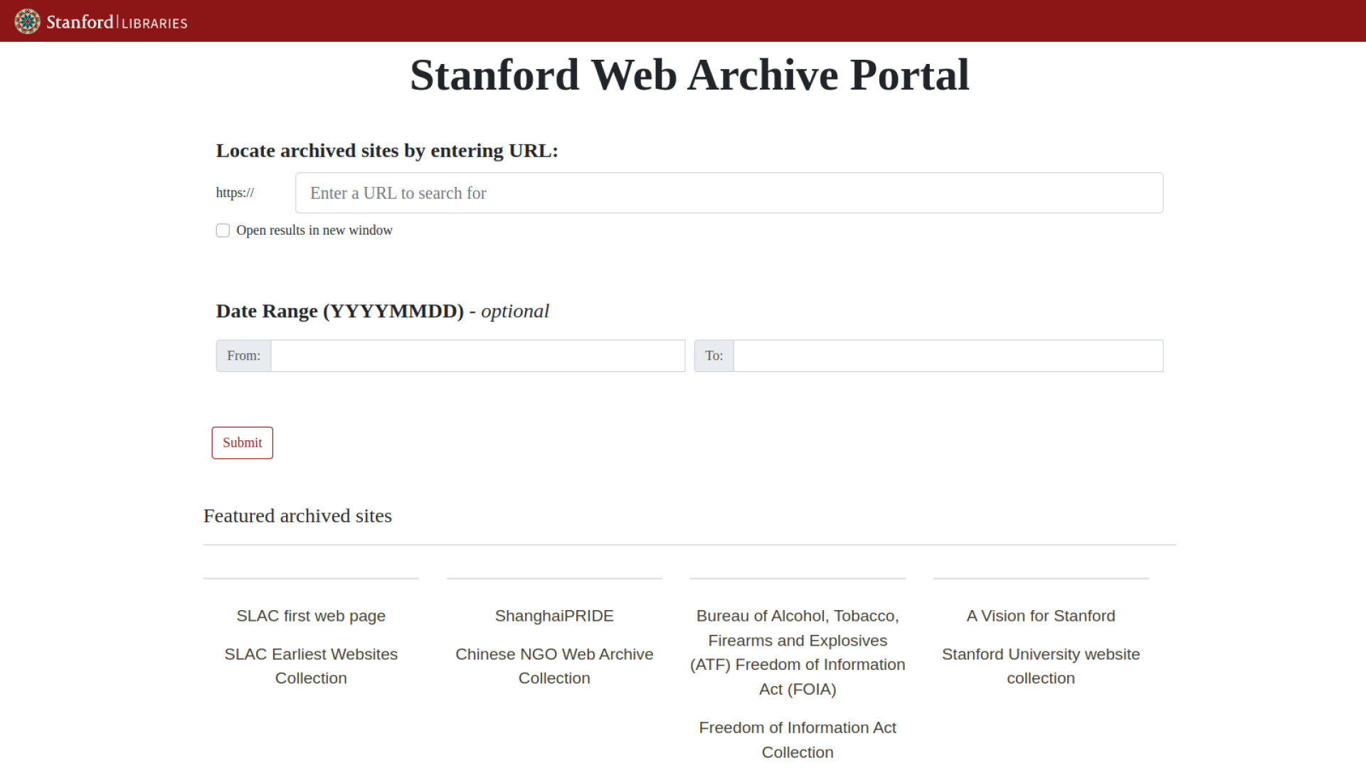 Stanford Web Archive Portal - পুরানো ওয়েব পেজ খুঁজে পাওয়ার সহজ টুল
