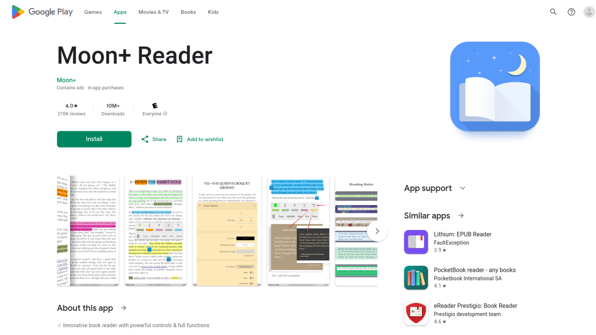 Moon+ Reader - আপনার Android ডিভাইসের জন্য অল-ইন-ওয়ান E-Book Reader! আপনার পড়ার এক্সপেরিয়েন্সকে নিয়ে যাবে নতুন উচ্চতায়!