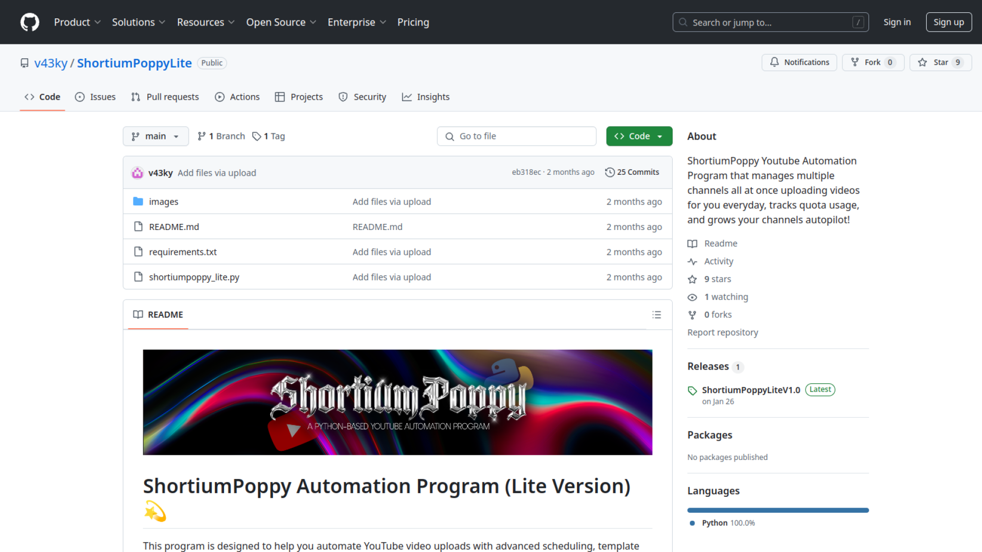 ShortiumPoppyLite - আপনার YouTube চ্যানেলকে নিয়ে যান সাফল্যের শিখরে! অটোমেশনের জাদুকাঠিতে ভিউস আর সাবস্ক্রাইবার বাড়ান!
