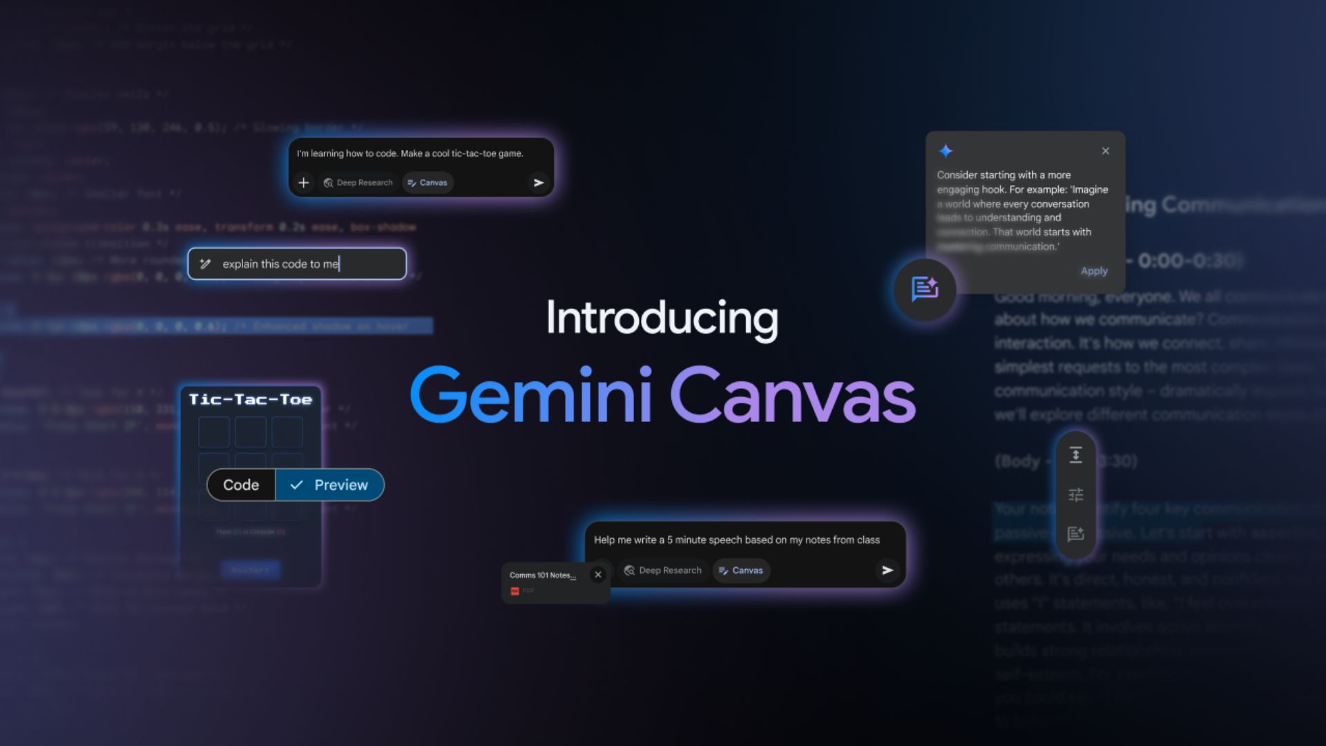 গুগল Gemini তে যুক্ত হলো "Canvas"! গুগল জেমেনাই এখন তুফান গতিতে! রাইটিং থেকে কোডিং, সবকিছু হবে আরও স্মার্ট, ChatGPT কি তবে পিছিয়ে পরলো?