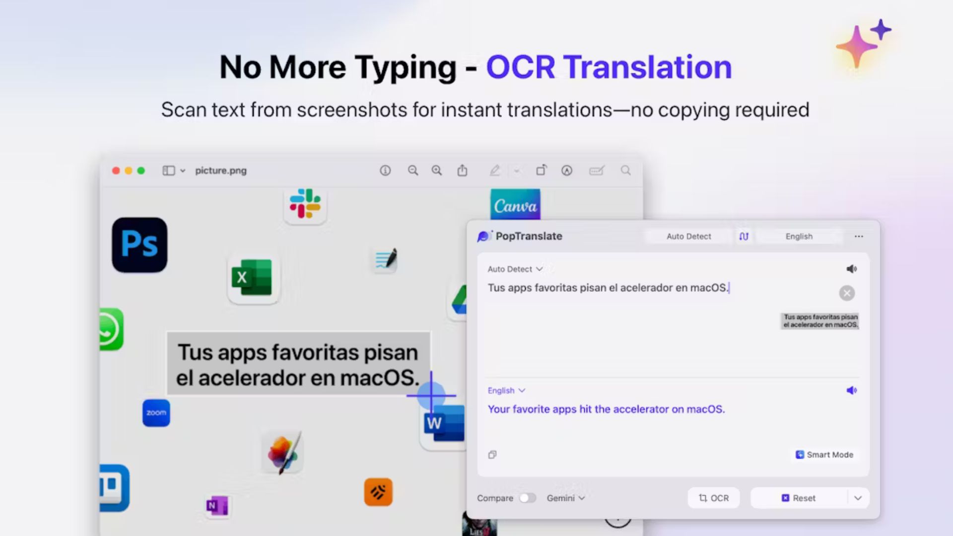 ডাউনলোড করুন PopTranslate - AI দিয়ে Mac-এ টেক্সট অনুবাদ করুন ঝড়ের গতিতে! ভাষার বাধা আর নয়!
