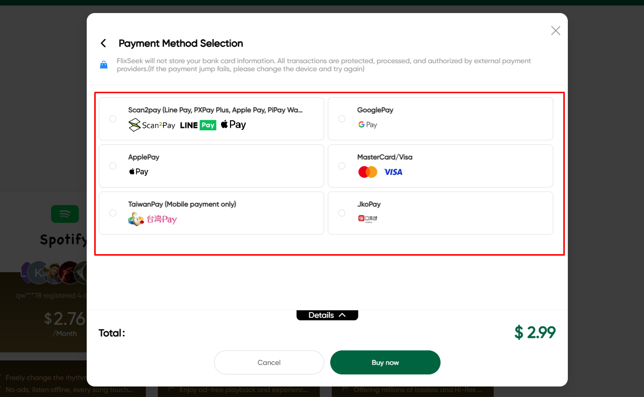 Payment Method Select করুন