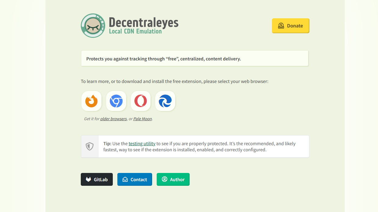 Decentraleyes এর Official Website