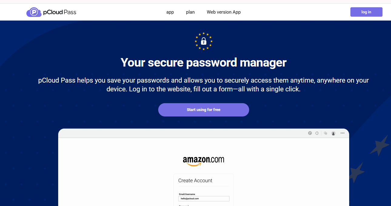 pCloud Pass-এর Website