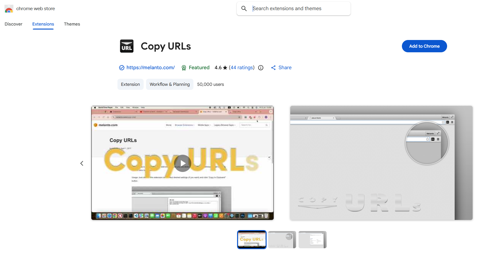 Copy URLs EXTENSION