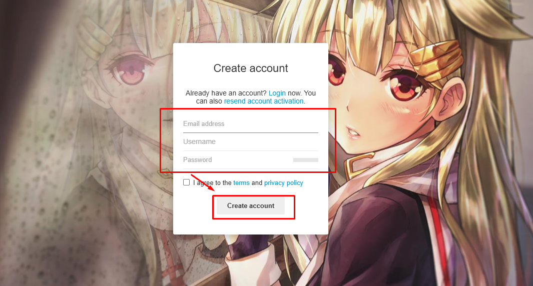 account registration