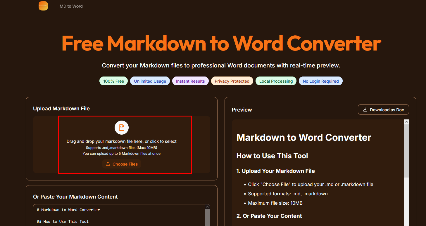 Upload Your Markdown File