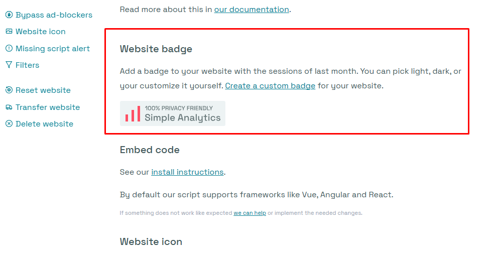 Website Badge Add করা