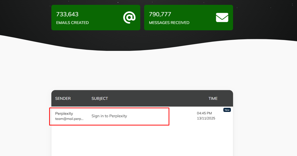 temporary email Inbox 