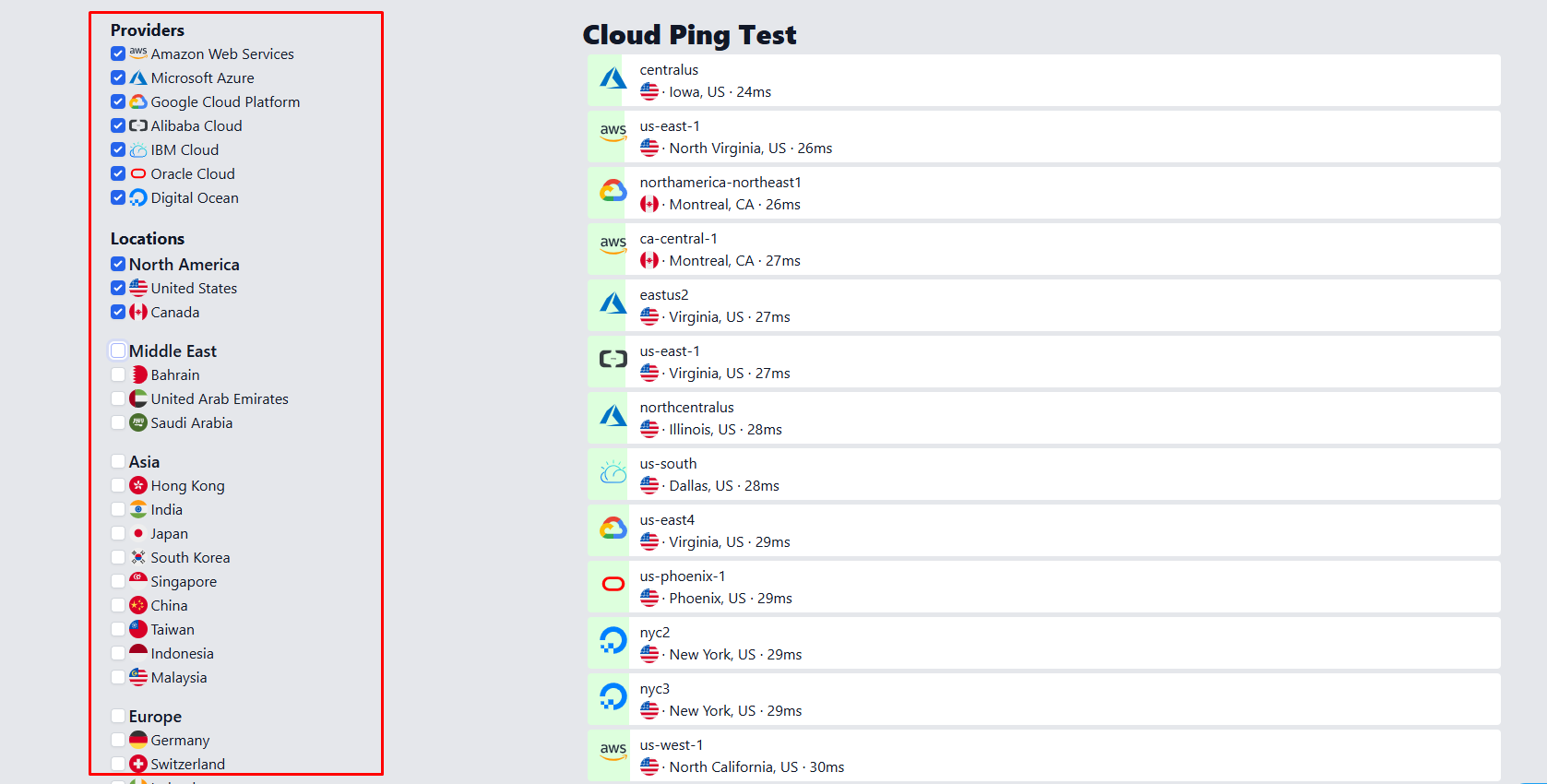 Webping.cloud Automatic Test