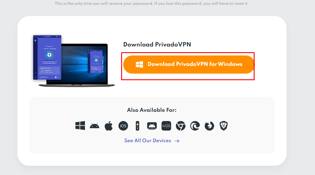 PrivadoVPN Application Download