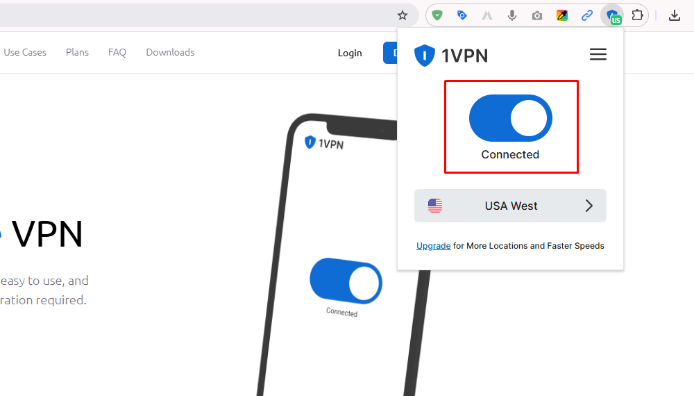 Connection Button-এ Clickকরে ভিপিএন connected